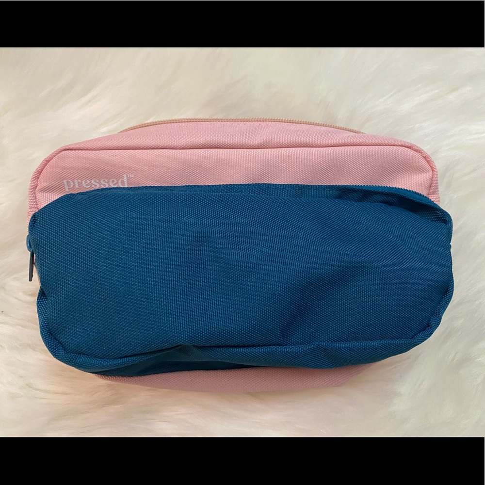 Pink and Teal Two-Tone Women's Pouch Bag